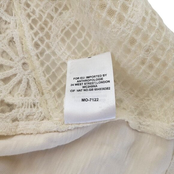 Ollari New York Lace Embroidered Short Sleeve Blouse XL White 100% Cotton Shell - Picture 5 of 6